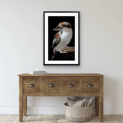 Mystery Kookaburra Artwork Framed W Glass Front 80x120cm - Image 4