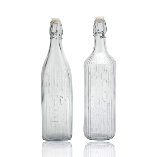 bulk 12 Clear Water Bottle Clip Top 1Lt 2 Assorted