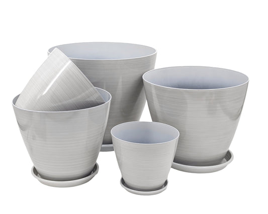 bulk 24 Brush Glazed Planter w Drainage Tray 25cm