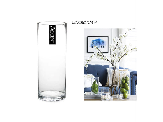 bulk 12 Glass Cylinder Vase 30cm