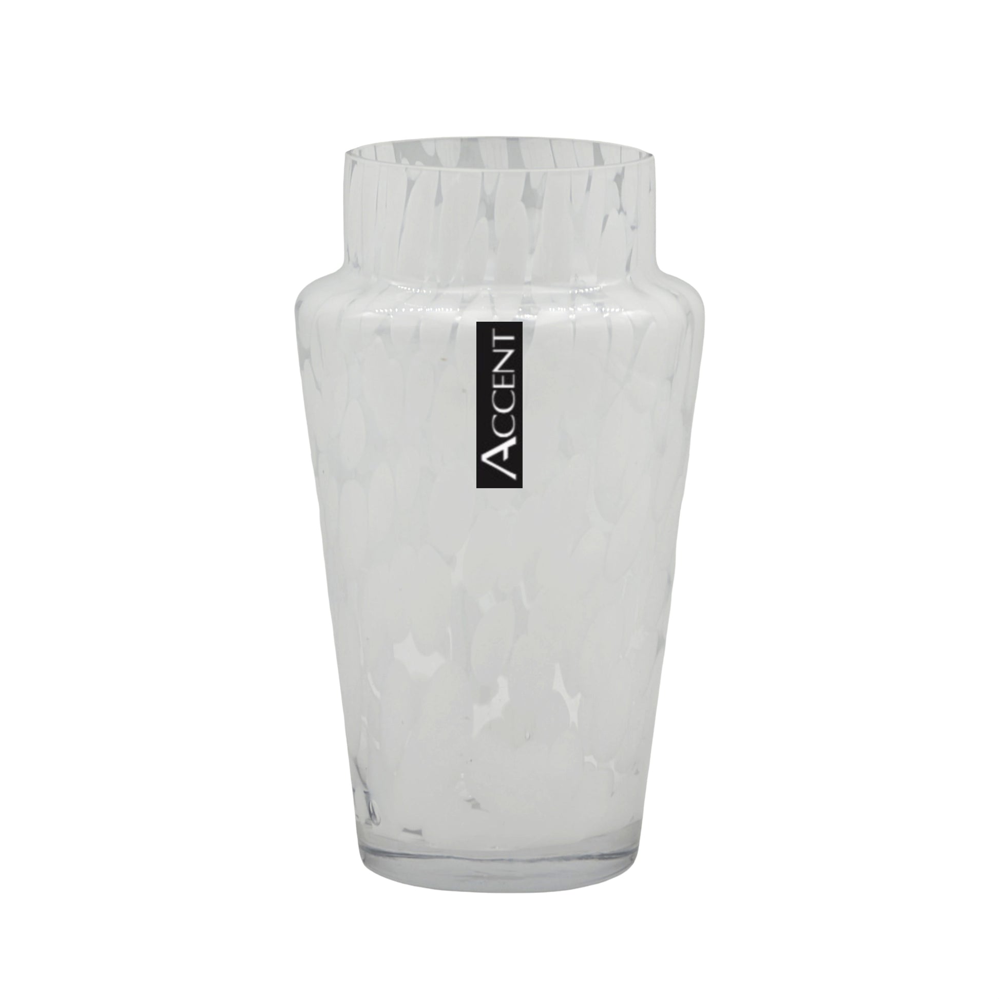 bulk 6 White Speckle Tapered Vase 21cm
