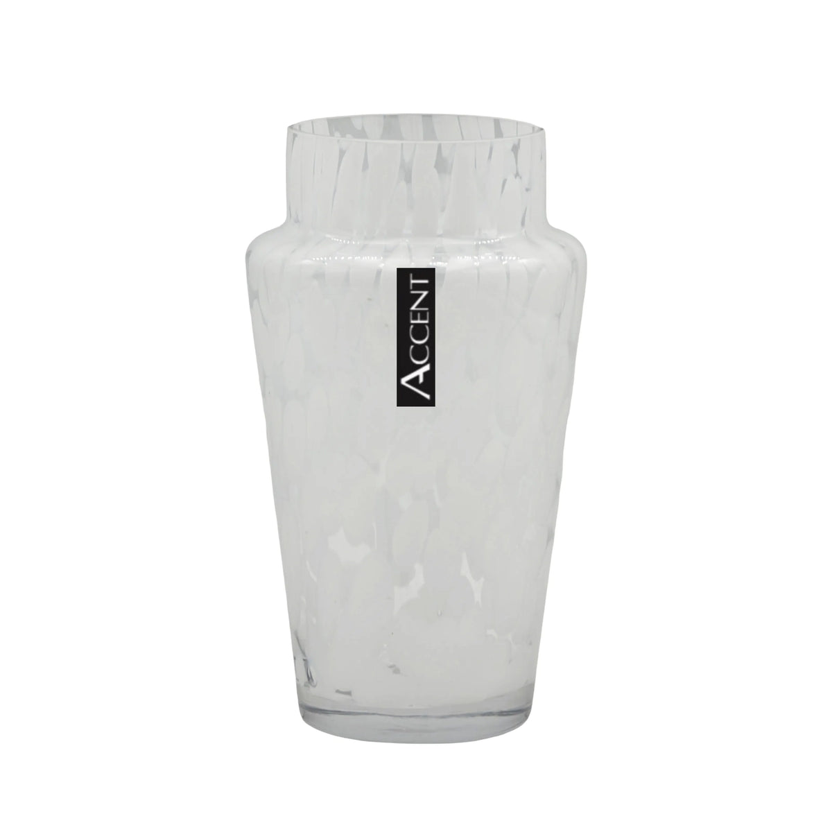 bulk 6 White Speckle Tapered Vase 21cm