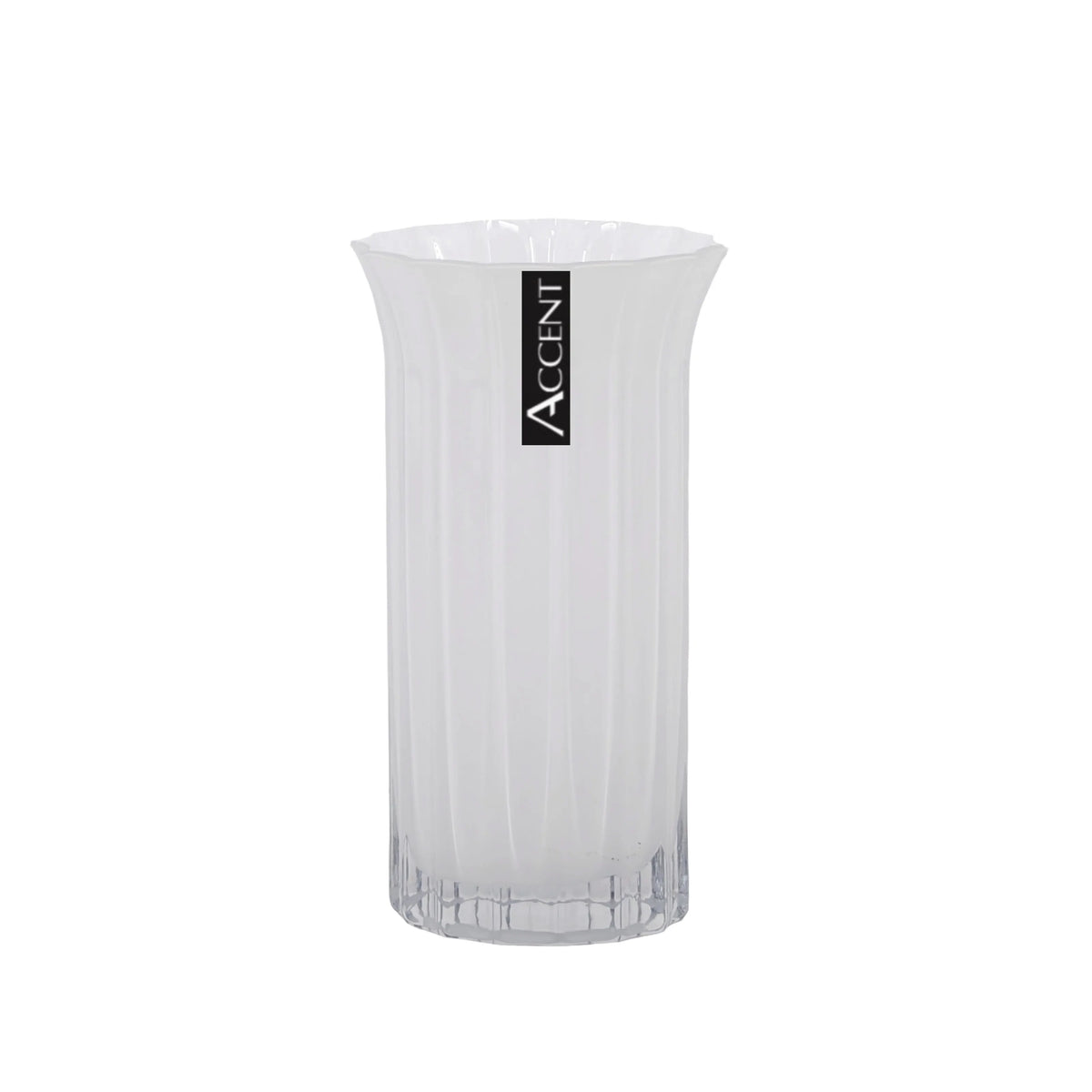 bulk 6 White Flared Ripple Vase 20cm