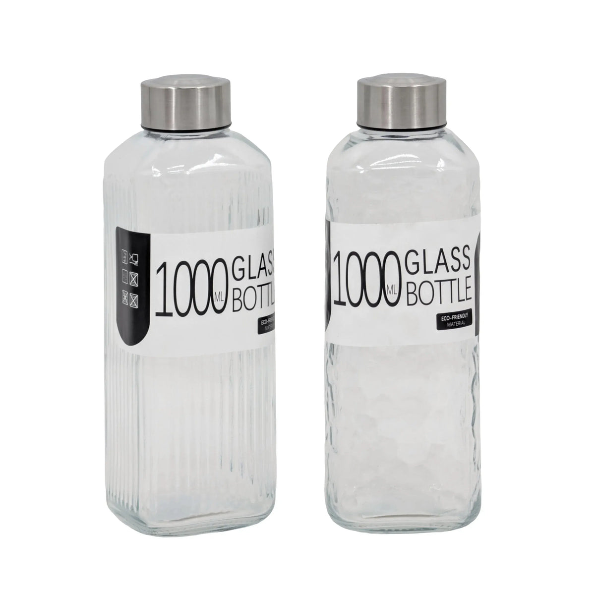 bulk 12 Glass Bottle w/ Metal Screw Lid 1Lt 23cm - Image 2