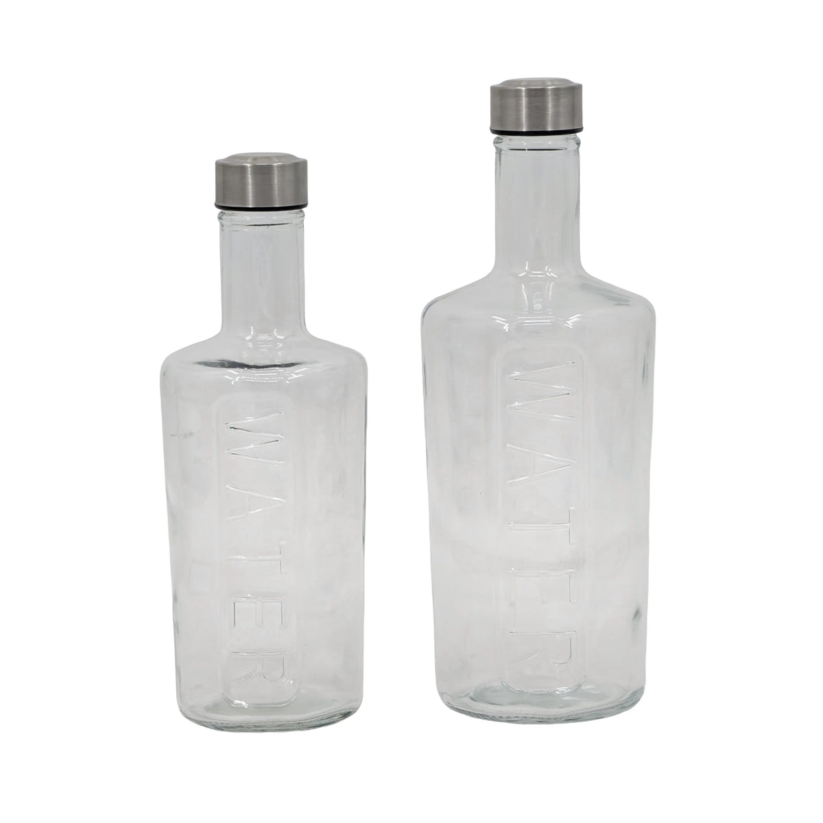 bulk 12 Clear Glass Bottle w Screw Lid 1Lt 28cm