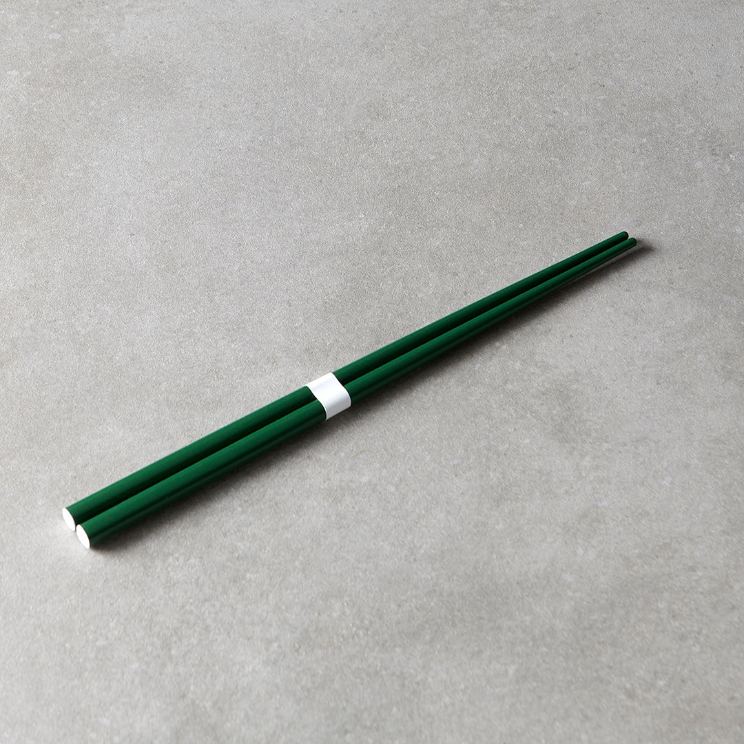 Chopsticks Lacquered Dark Green & White - Image 2