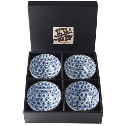 Bowl Set 4pcs Starburst Blue Design - Image 3