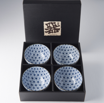 Bowl Set 4pcs Starburst Blue Design - Image 4