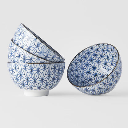 Bowl Set 4pcs Starburst Blue Design - Image 5