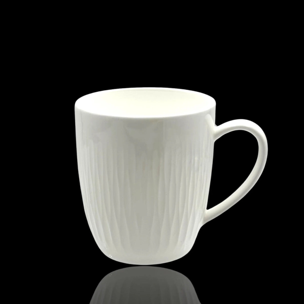 bulk 36 White Bone China Mug With Pattern 260ml