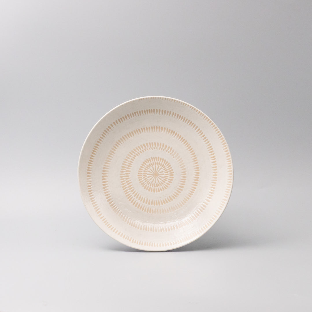 Bowl Open Shallow 23cm Ivory Spiral Glaze - Image 3