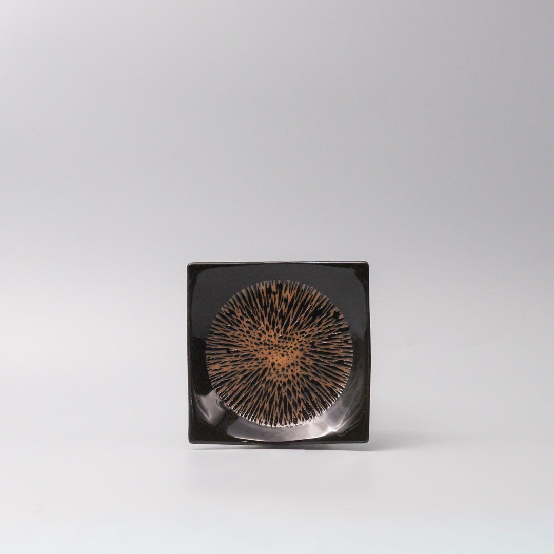 Plate Square 13.5cm Bronze Converging Glaze - Image 3