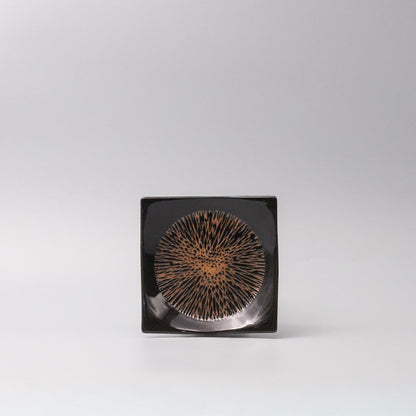 Plate Square 13.5cm Bronze Converging Glaze - Image 3