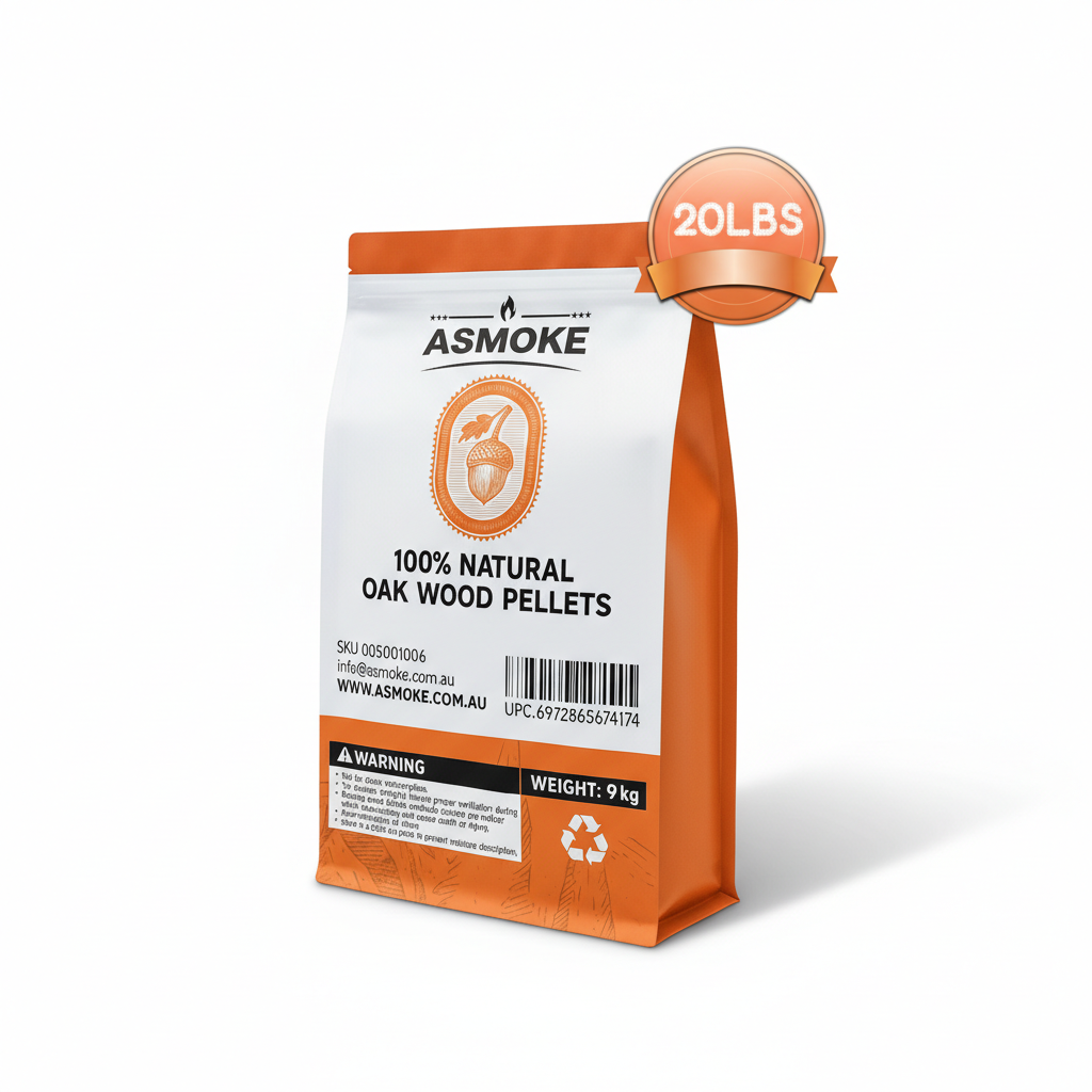 ASMOKE 100% Natural Premium Oak Wood BBQ Pellets for Smoker & Grill (9kg / 20lbs) - Image 7