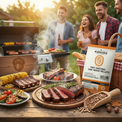 ASMOKE 100% Natural Premium Oak Wood BBQ Pellets for Smoker & Grill (9kg / 20lbs) - Image 8