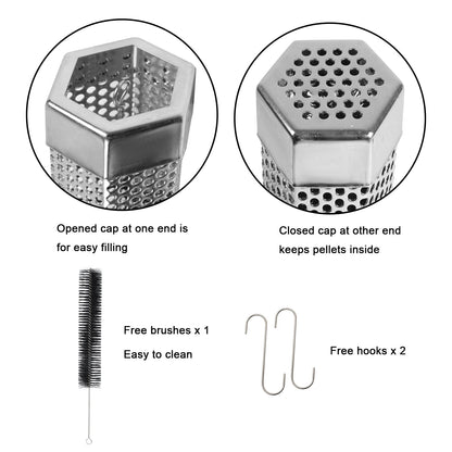 Asmoke BBQ Set (Includes Two Meat Claws, a Pellet Smoker Tube and Metal Skewers) - Image 6