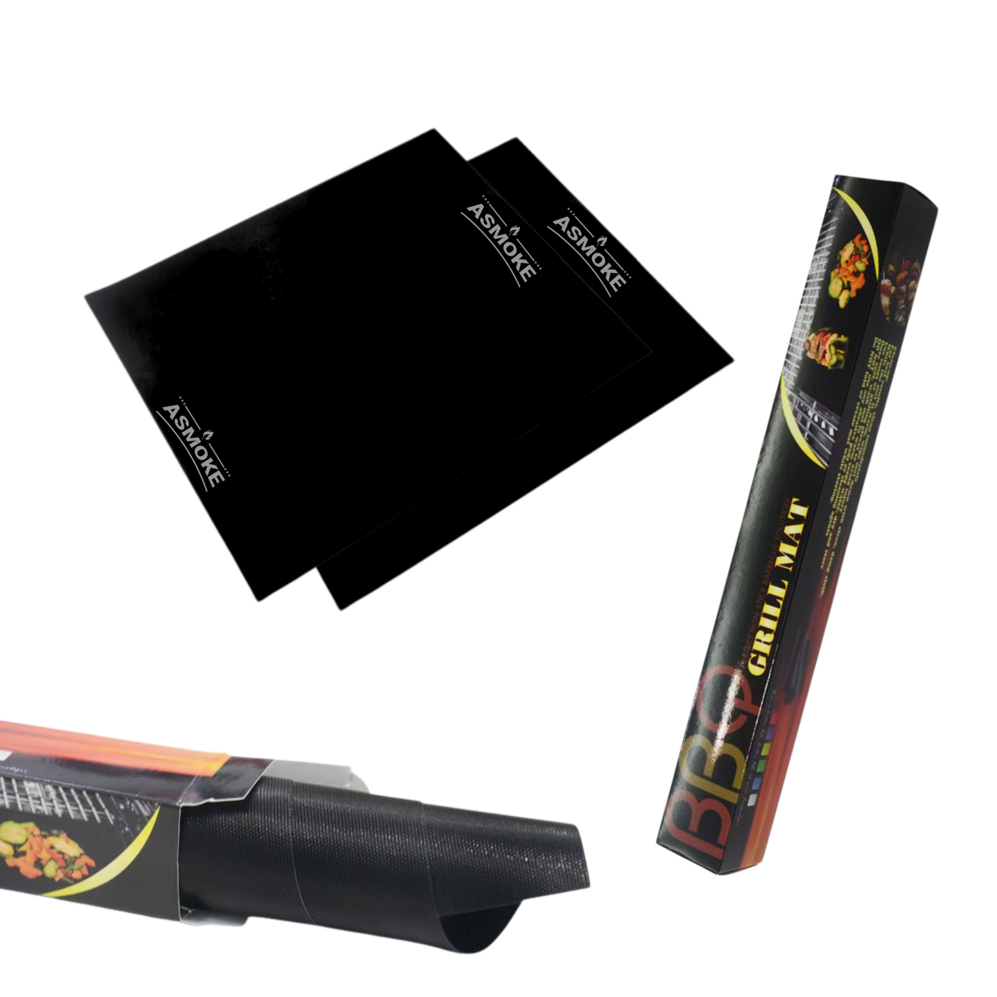 ASMOKE Premium Copper & Black BBQ Grill Mats (2-Pack) - Non-Stick PTFE Coating, Cooking Mats| Reusable and Easy to Clean - Image 7