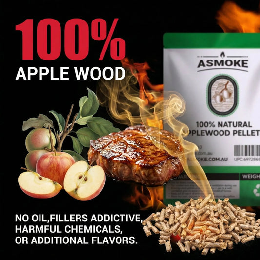 ASMOKE 19kg (40lbs) Premium Apple Wood BBQ Smoker Pellets Bulk Bundle (8 x 2.27kg Bags) - Image 4
