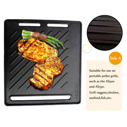 ASMOKE Pre-Seasoned Matte Enamel Cast Iron Reversible Grill/Griddle - Image 4