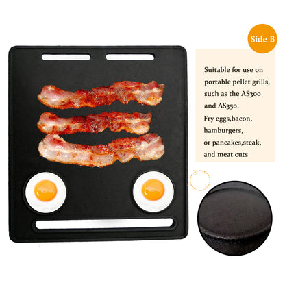 ASMOKE Pre-Seasoned Matte Enamel Cast Iron Reversible Grill/Griddle - Image 5