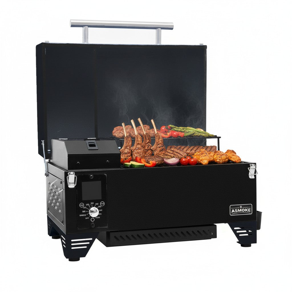 ASMOKE AS350 Portable Smart Wood Pellet Grill (Cyder Black) + 2 x 20LB Assorted Flavors Wood Pellets Bundle (Oak/Cherry/Apple) - Image 6