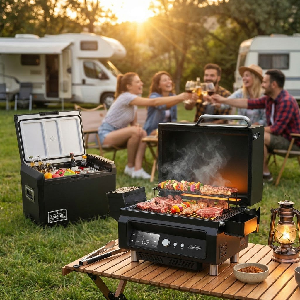 ASMOKE Essential Portable Wood Pellet Grill & Smart Smoker with 47L Premium Mini Fridge Bundle  - Image 6