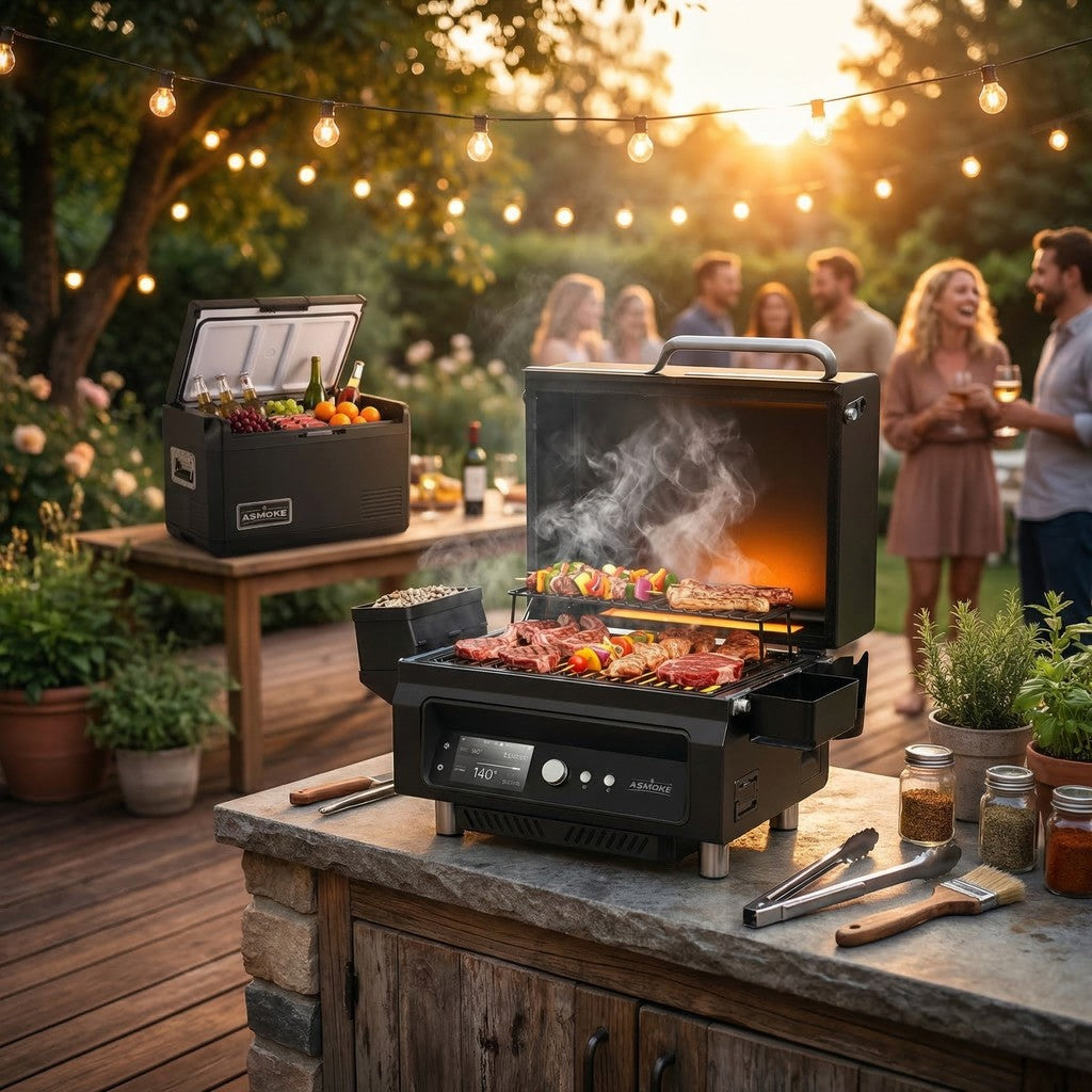 ASMOKE Essential Portable Wood Pellet Grill & Smart Smoker with 47L Premium Mini Fridge Bundle  - Image 7