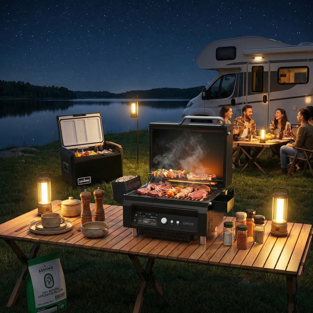 ASMOKE Essential Portable Wood Pellet Grill & 47L Mini Fridge Bundle + 5lb Apple Wood Pellets - Image 5