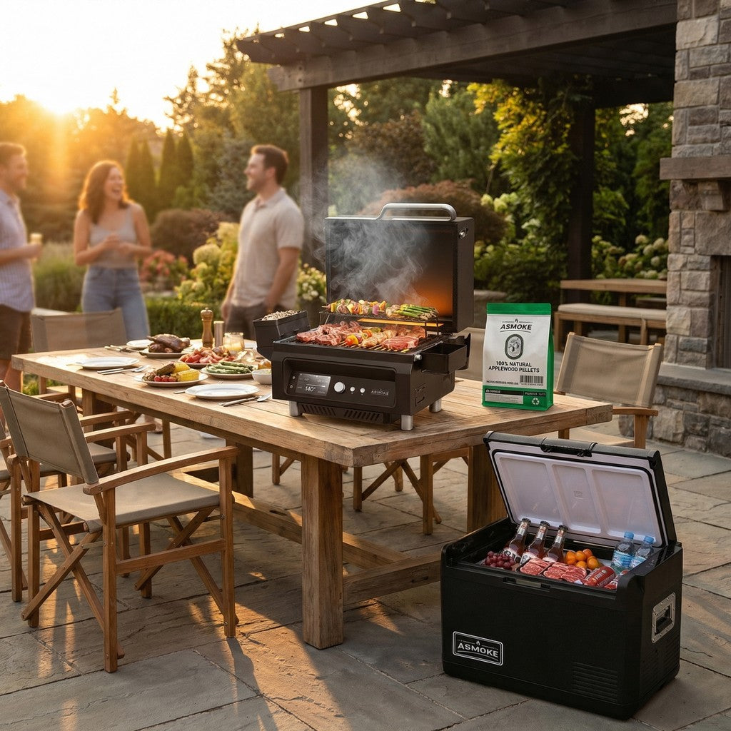 ASMOKE Essential Portable Wood Pellet Grill & 47L Mini Fridge Bundle + 5lb Apple Wood Pellets - Image 6