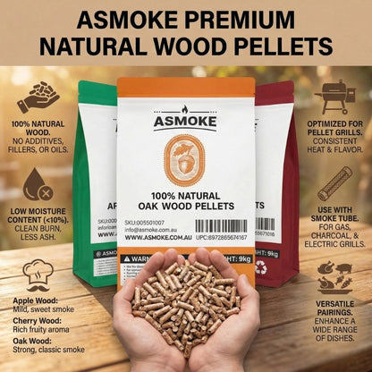 ASMOKE Essential Portable Smart Pellet Grill & Smoker + Assorted Flavors 20LBs (9kg) Premium Wood Pellets (Oak/Cherry/Apple) - Image 4