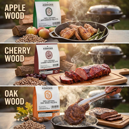 ASMOKE Essential Portable Smart Pellet Grill & Smoker + Assorted Flavors 20LBs (9kg) Premium Wood Pellets (Oak/Cherry/Apple) - Image 5