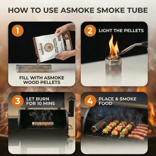 ASMOKE Essential Portable Smart Pellet Grill & Smoker + Assorted Flavors 20LBs (9kg) Premium Wood Pellets (Oak/Cherry/Apple) - Image 6