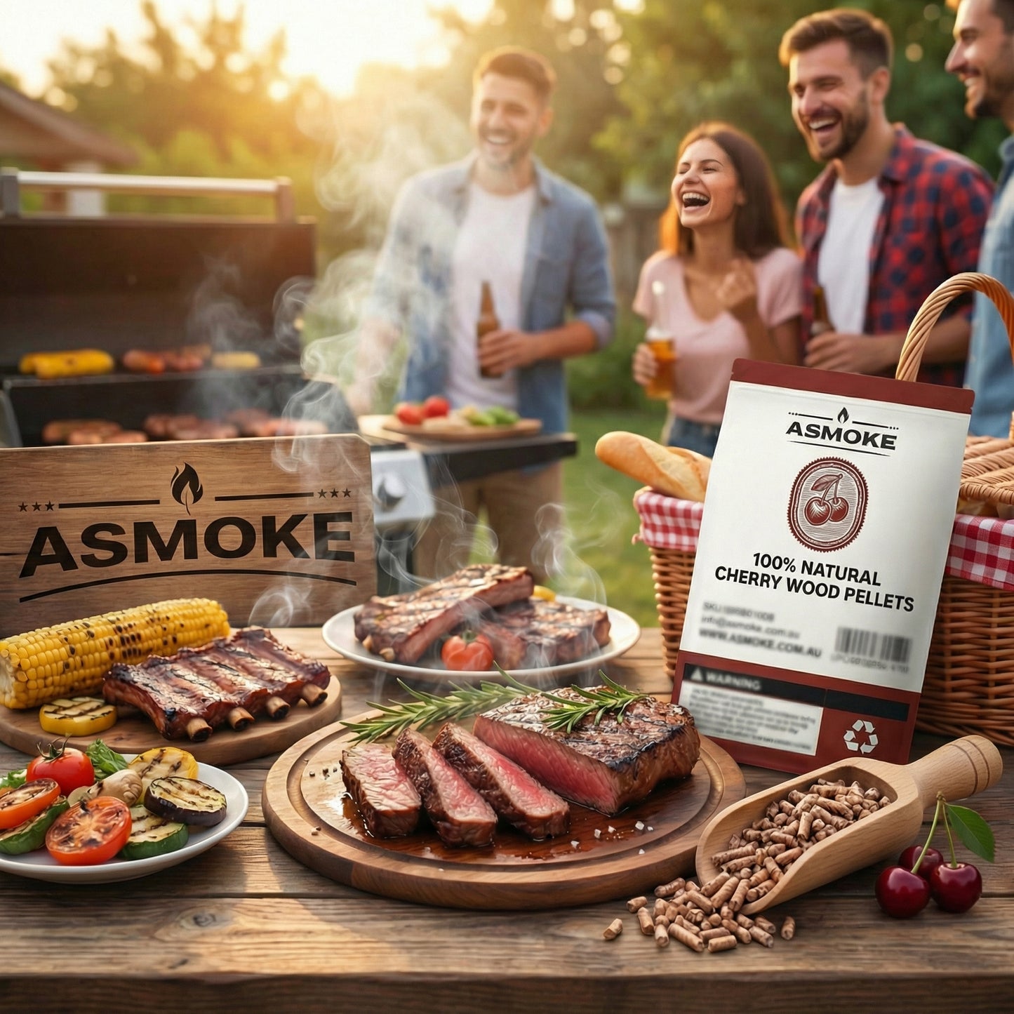 ASMOKE 100% Natural Cherry Wood BBQ Smoker Pellets (9kg / 20lbs) x2 - Image 9