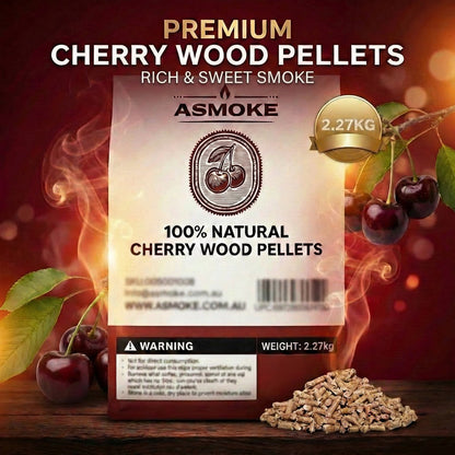 ASMOKE 100% Natural Cherry Wood BBQ Pellets (2.27kg) - Premium Fruit Hardwood for Smoker Grills & Cold Smoking - Image 4