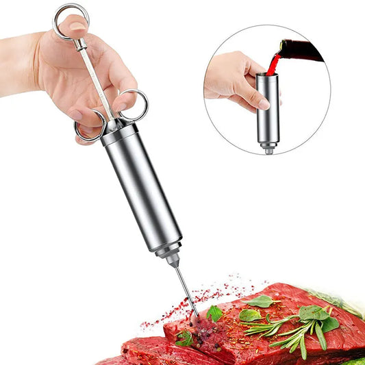 ASMOKE Stainless Steel Meat Injector Syringe Kit