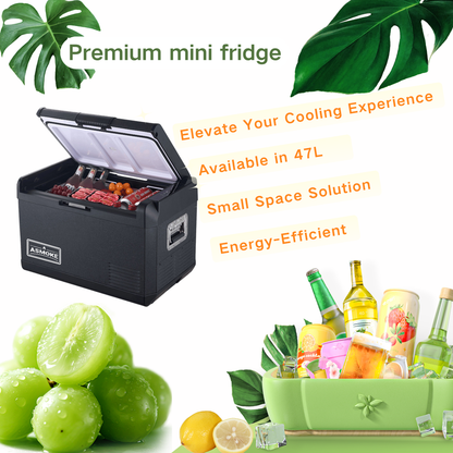 ASMOKE Premium Mini Fridge | 47L Compact Refrigerator with Roll-Bond Evaporator & Internal Light for Camping, RV & BBQ - Image 7