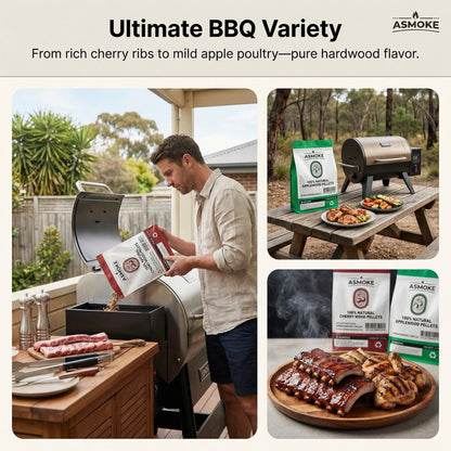 ASMOKE 20lbs (9kg) Wood Pellet Sampler Bundle - 2-Flavour Variety Pack (2x Cherry, 2x Apple) - Best for Pork, Ribs & Poultry - Image 9