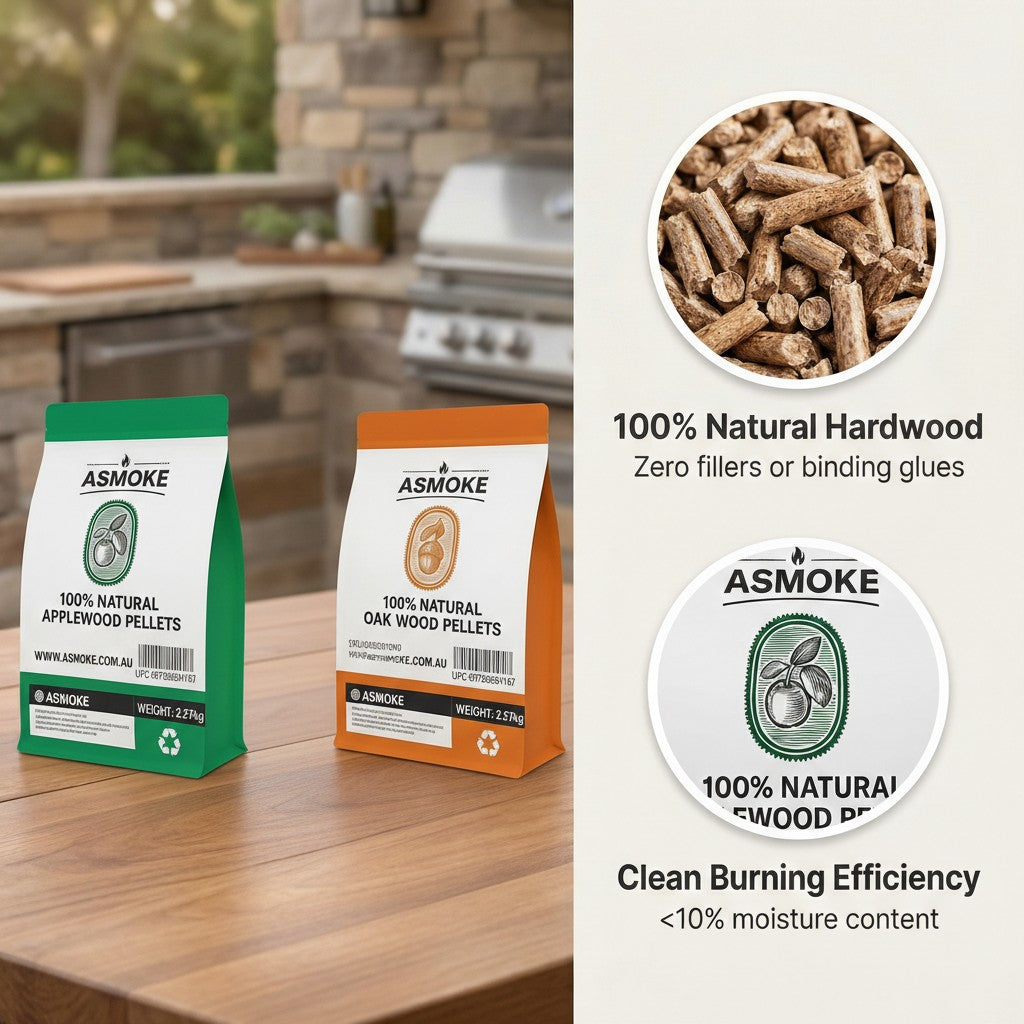 ASMOKE 4-Piece Premium Wood Pellet Variety Pack - Oak & Apple (2x Oak, 2x Apple) - Image 5