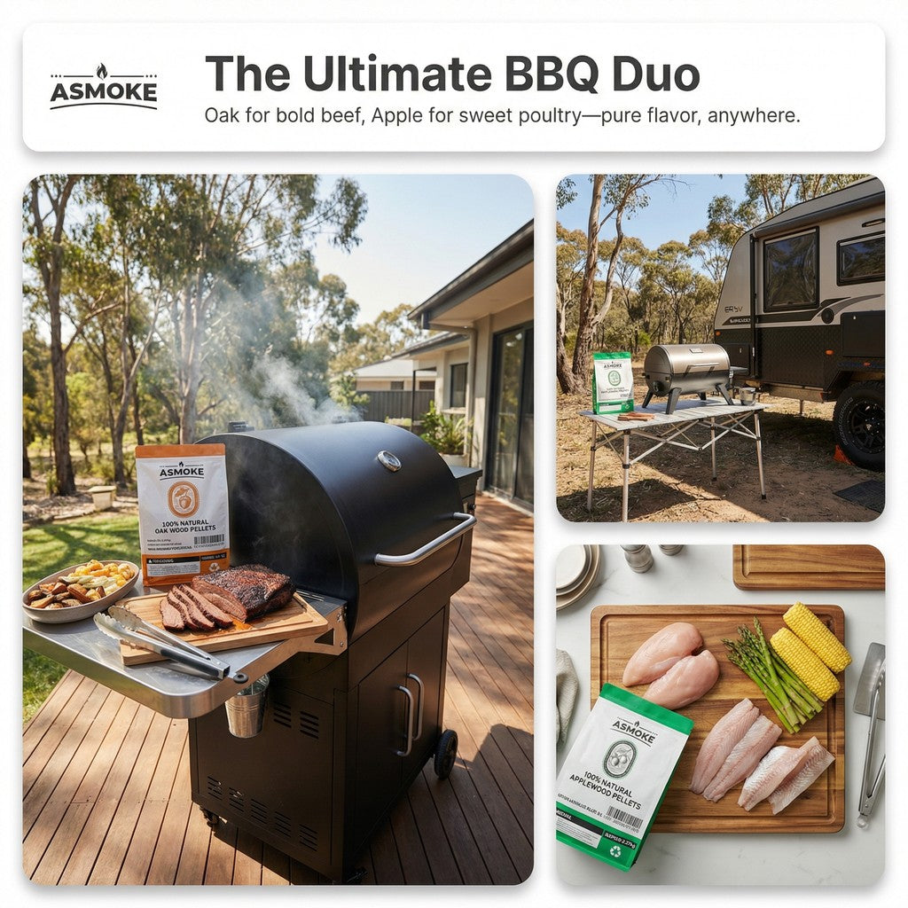ASMOKE 4-Piece Premium Wood Pellet Variety Pack - Oak & Apple (2x Oak, 2x Apple) - Image 6