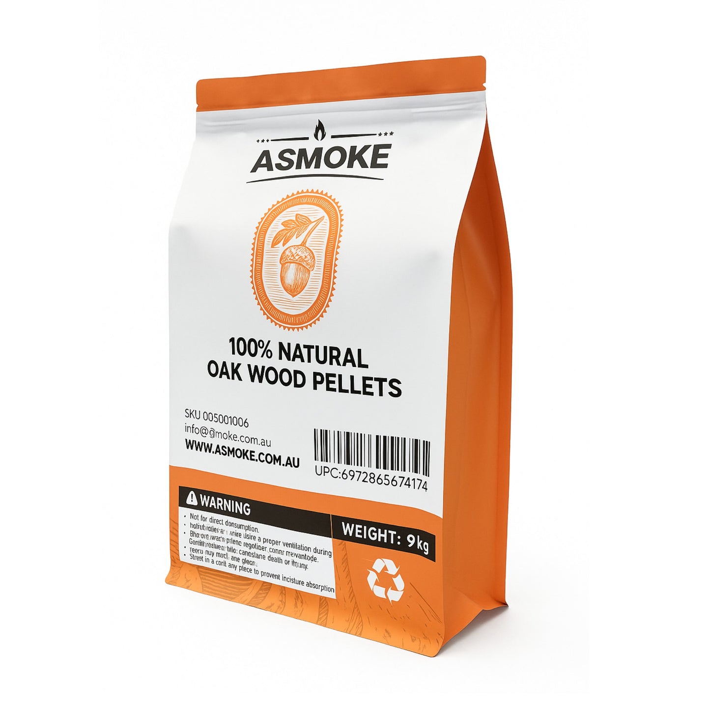ASMOKE 100% Natural Premium Oak Wood BBQ Pellets for Smoker & Grill (9kg / 20lbs) x2 - Image 2