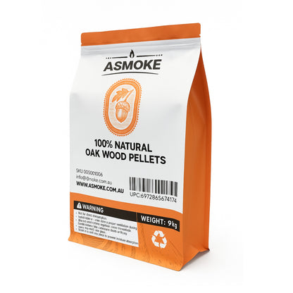 ASMOKE 100% Natural Premium Oak Wood BBQ Pellets for Smoker & Grill (9kg / 20lbs) x2 - Image 2