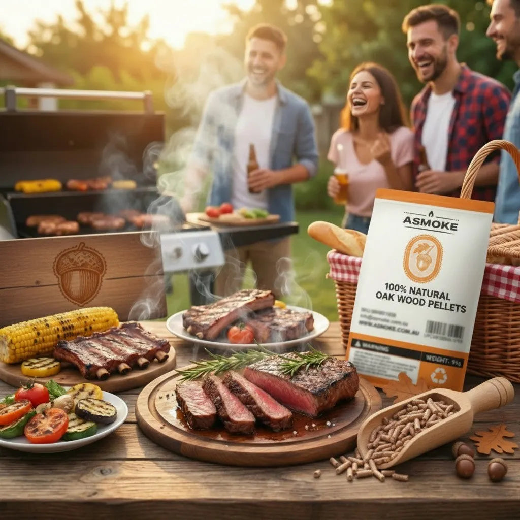 ASMOKE 19kg (40lbs) Premium Oak Wood BBQ Smoker Pellets Bulk Bundle (8 x 2.27kg Bags) - Image 7