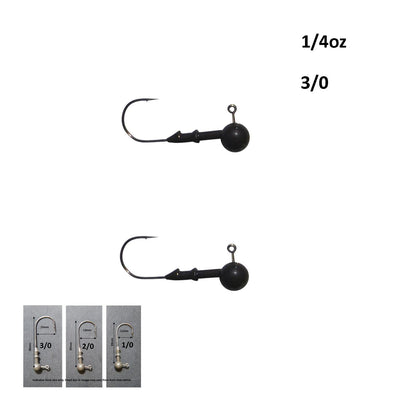 Vike 1/4 oz Round Jig Head with a Size 3/0 Hook Tungsten, 2 pack - Image 2