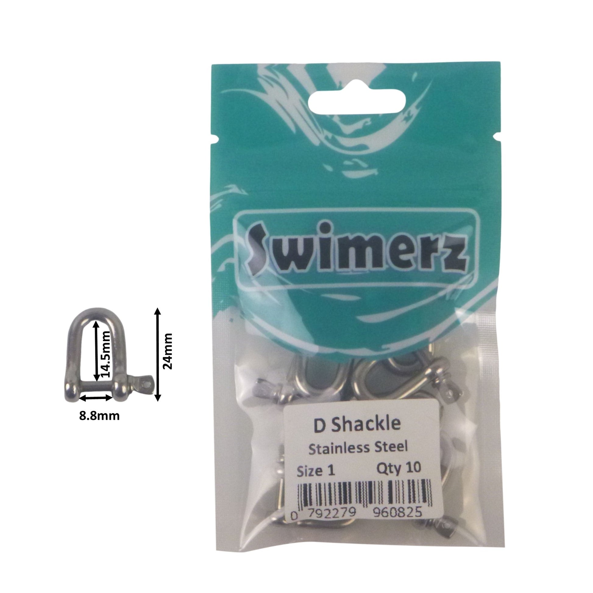 Swimerz Stainless Steel D Shackles, Size 1, 10 pack - Image 2