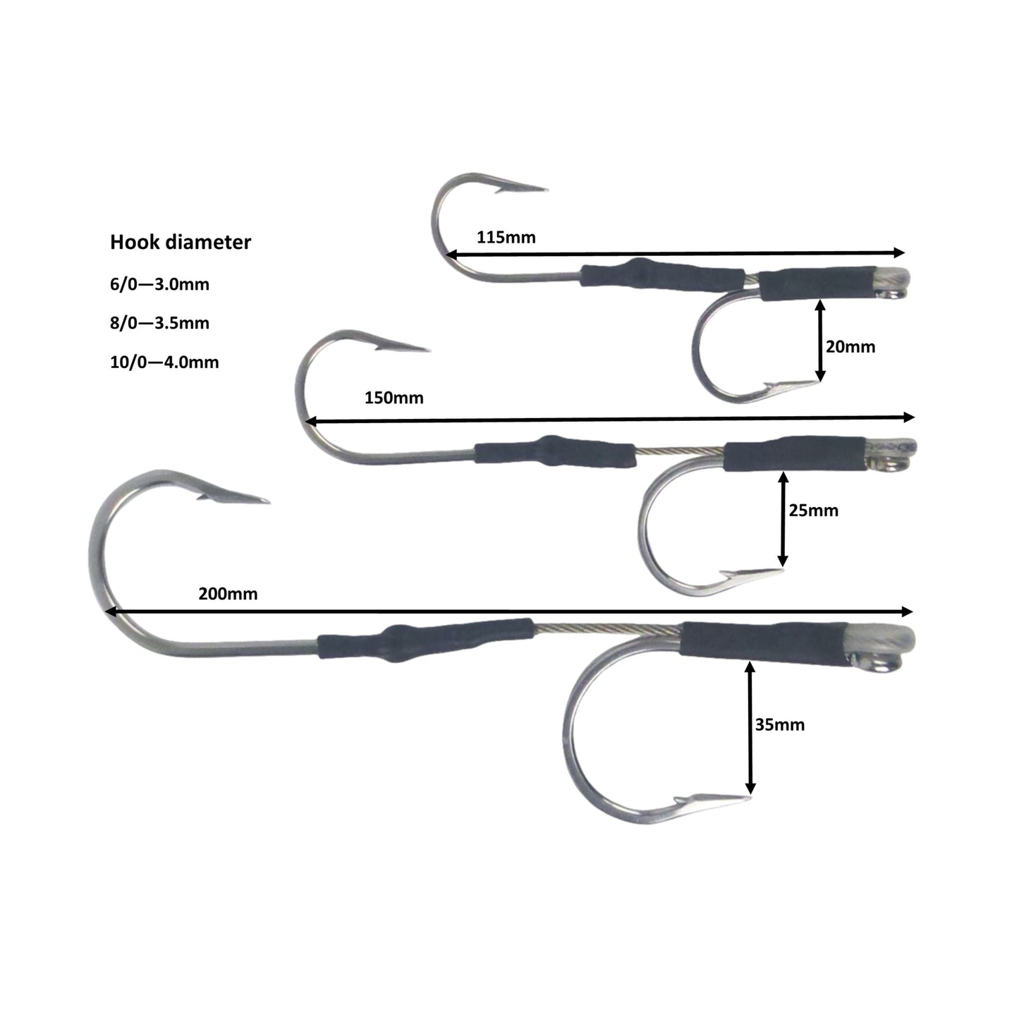Swimerz Jigging & Trolling Hooks, 180 Double, 8/0, Qty 3 - Image 2