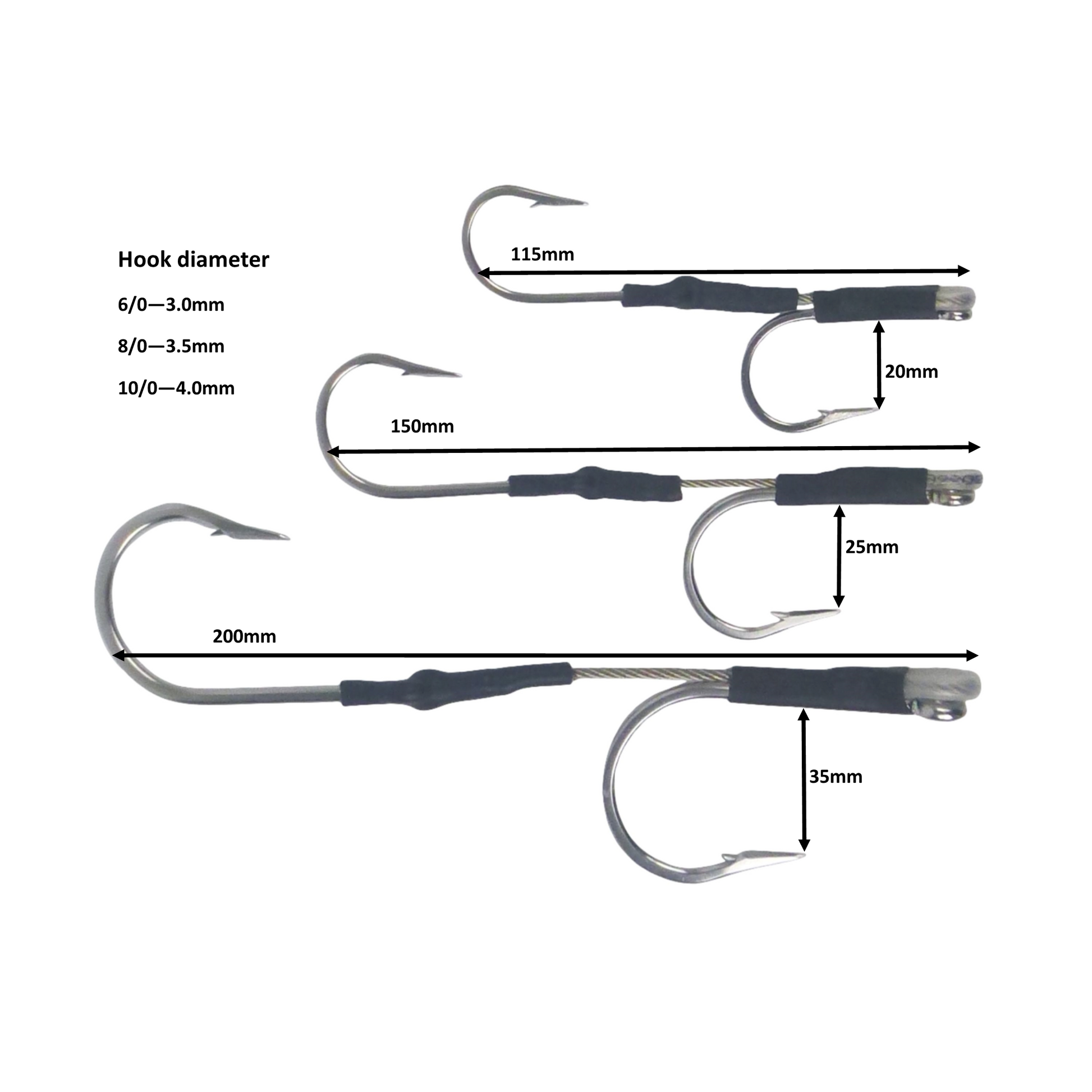 Swimerz Jigging & Trolling Hooks, 180 Double, 10/0, Qty 3 - Image 2