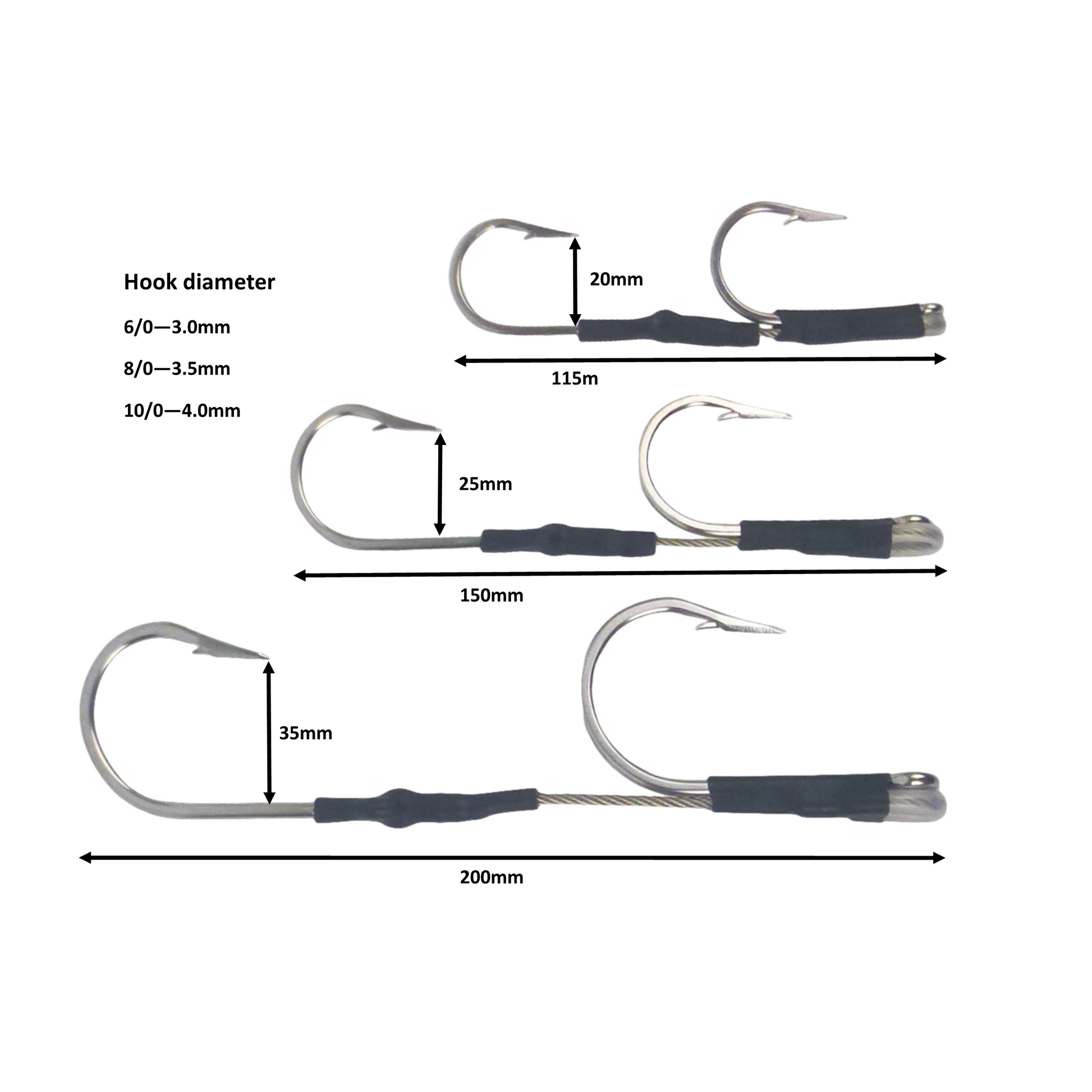 Swimerz Jigging & Trolling Hooks, Inline Double, 8/0, Qty 3 - Image 2
