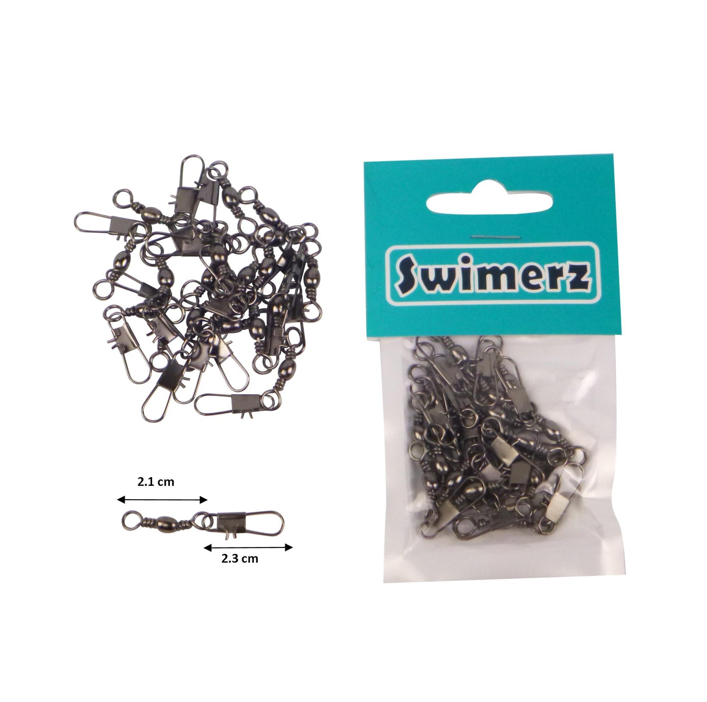 Swimerz Barrel Swivel w Interlock Snap, Size 6, 20 pack - Image 2