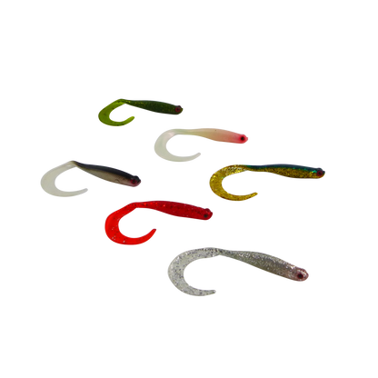 Swimerz 100 mm VTail Soft Plastic Lure Gold Glitter, 5 pack - Image 2