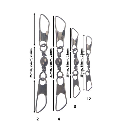 Swimerz Double Snap Barrel Swivels, Size 2, 10 pack - Image 2
